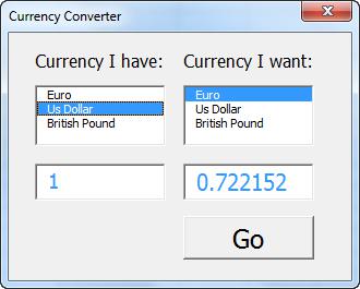 Currency Converter in ms excel