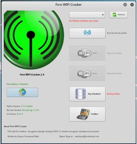 Fern WiFi Cracker - a python based tool
